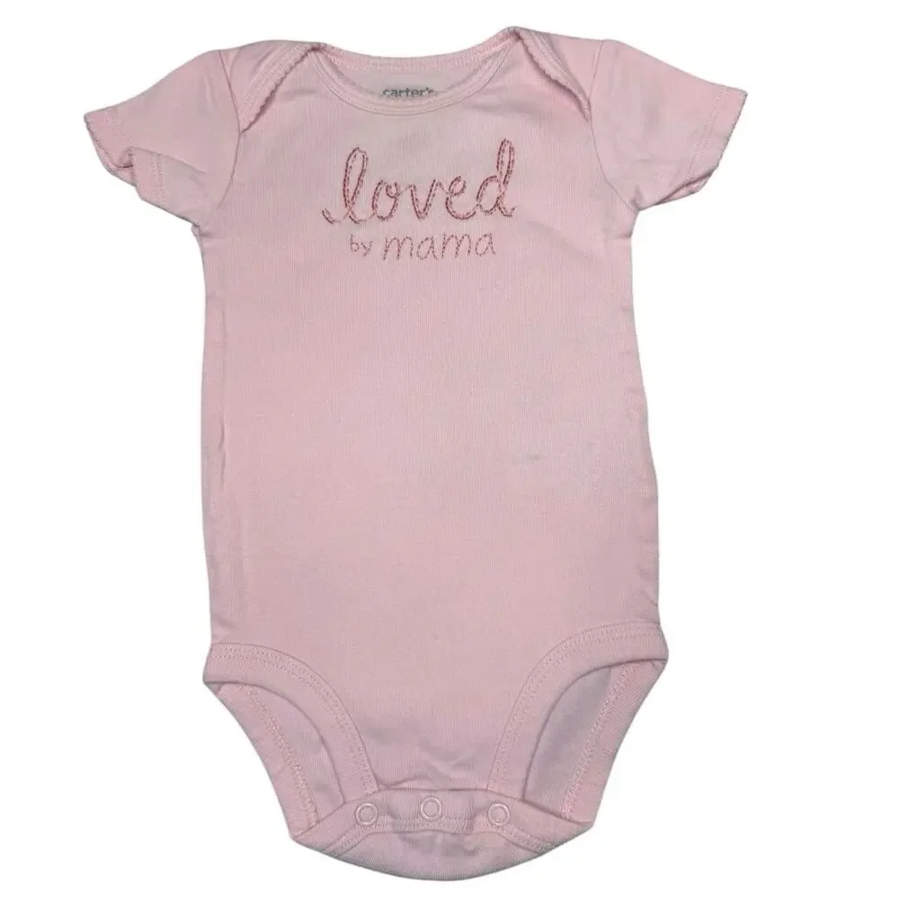Carter's Bodysuit Matching Outfit Bundle Baby Girl Flowers Pink 6-9 Months